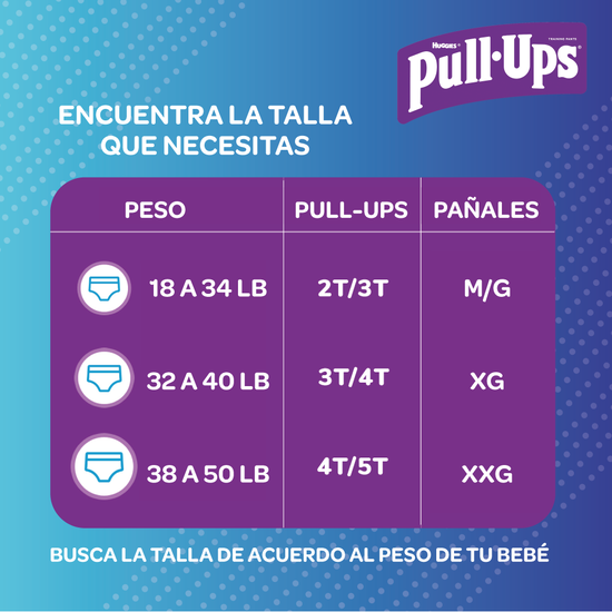 Training Pants Huggies Pull-Ups para Niño Size 3T/4T; 22uds