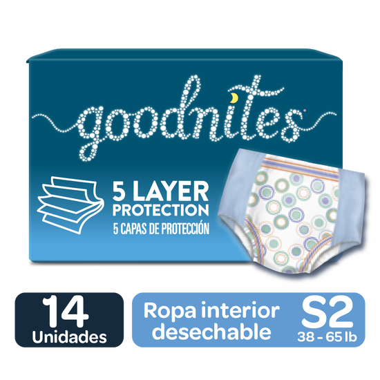 Pañales Huggies Goodnites Unisex Size S/M; 14 uds
