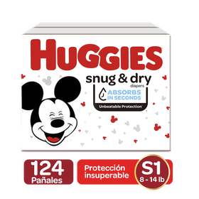 Pañales Huggies Snug&Dry Size 1; 124uds