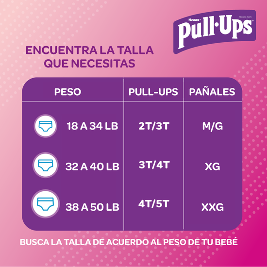 Training Pants Huggies Pull-Ups para Niña Size 3T/4T, 84uds